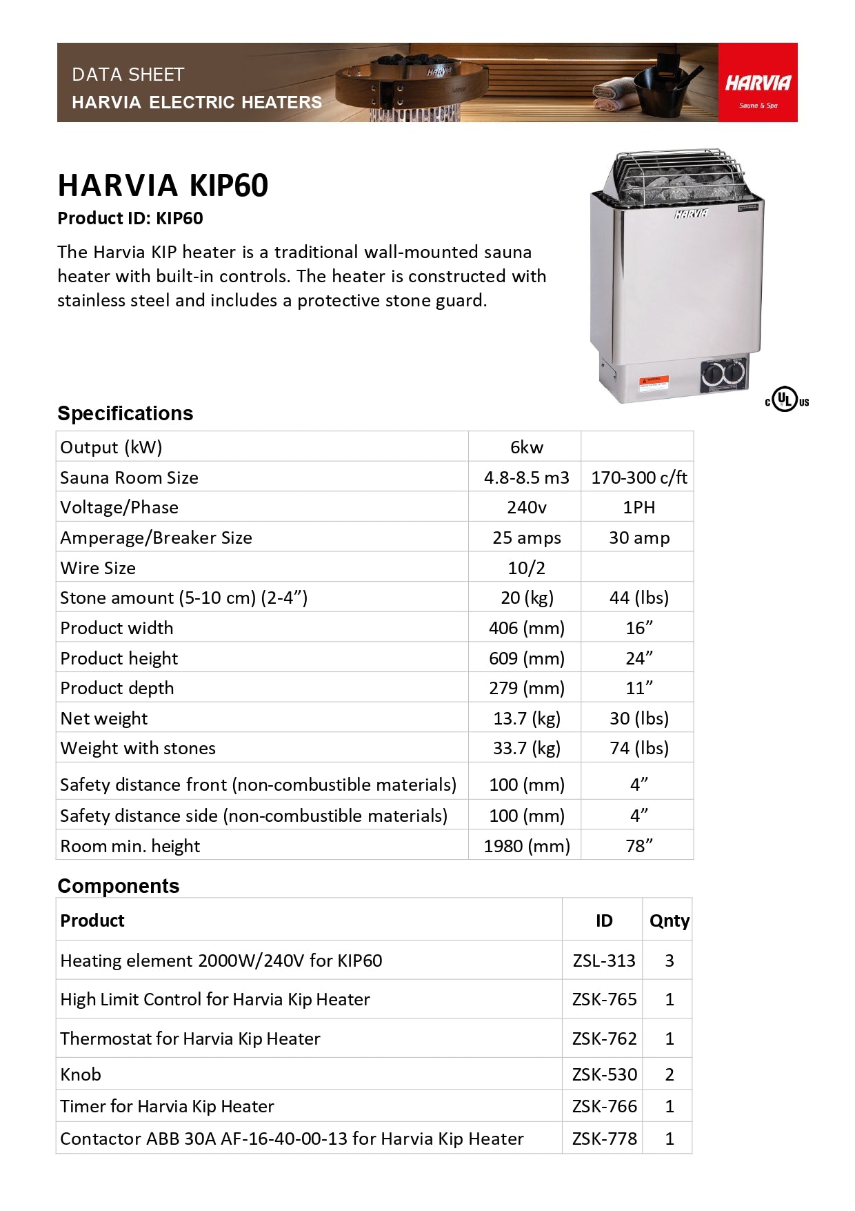 Harvia KIP Electric Sauna Heater