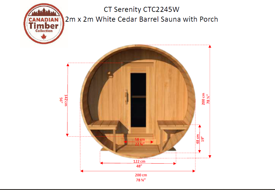 CT Serenity Barrel Sauna