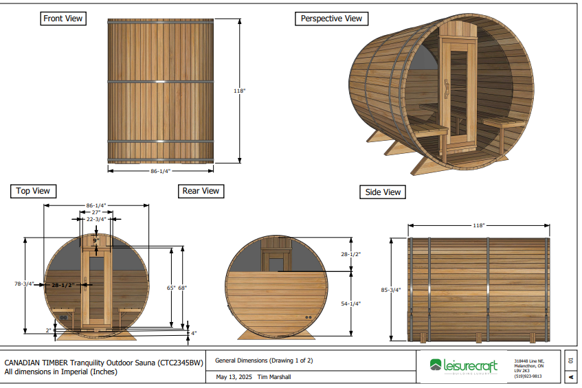 CT Tranquility MP Barrel Sauna