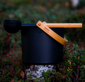 Narvi Black Sauna Bucket & Ladle