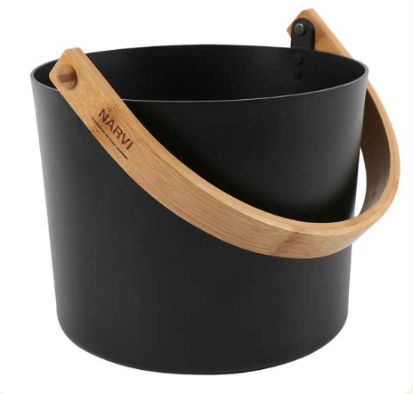 Narvi Black Sauna Bucket & Ladle