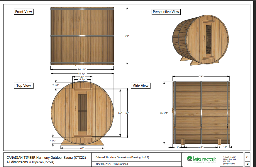 CT Harmony Barrel Sauna