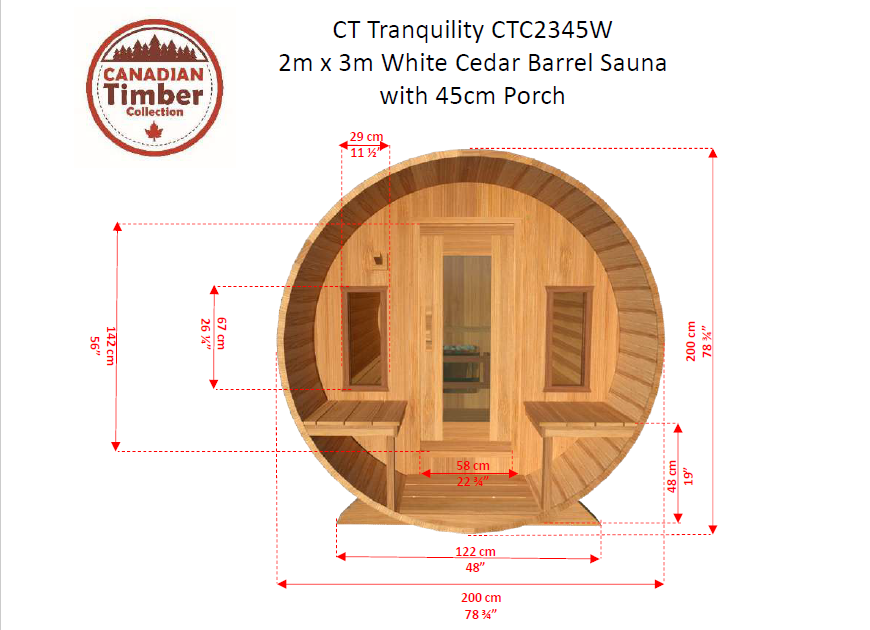 CT Tranquility Barrel Sauna