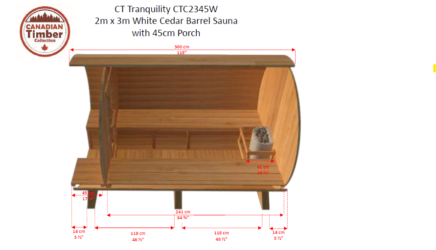 CT Tranquility Barrel Sauna