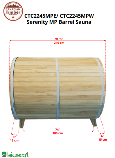 CT Serenity MP Barrel Sauna