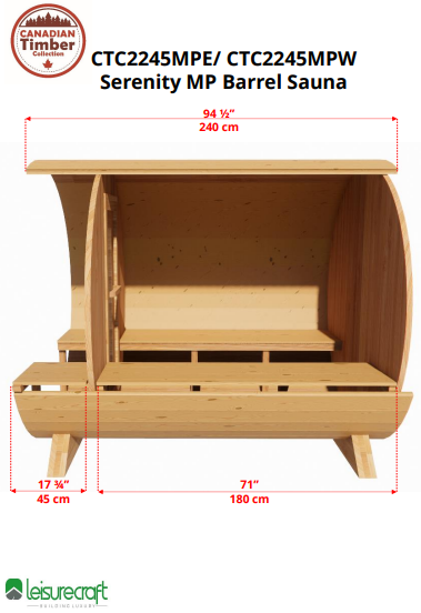CT Serenity MP Barrel Sauna